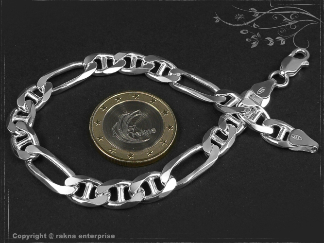 Figarucci-Curb Chain Bracelet B7.5L21 solid 925 Sterling Silver