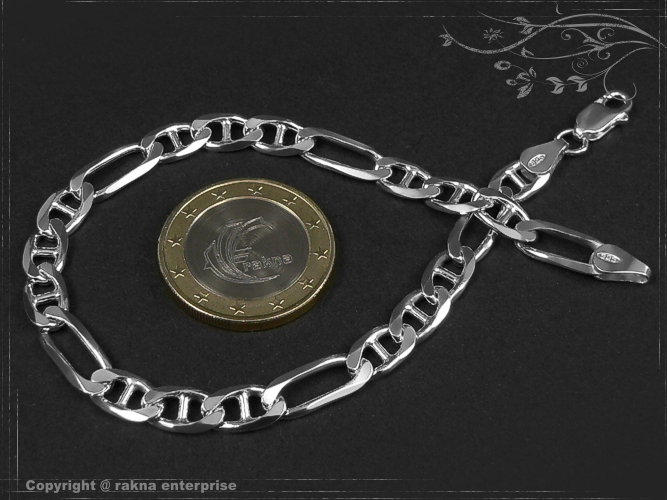 Figarucci-Curb Chain Bracelet B5.5L22 solid 925 Sterling Silver
