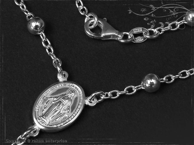 Rosary Design-sphare-L63 solid 925 Sterling Silver