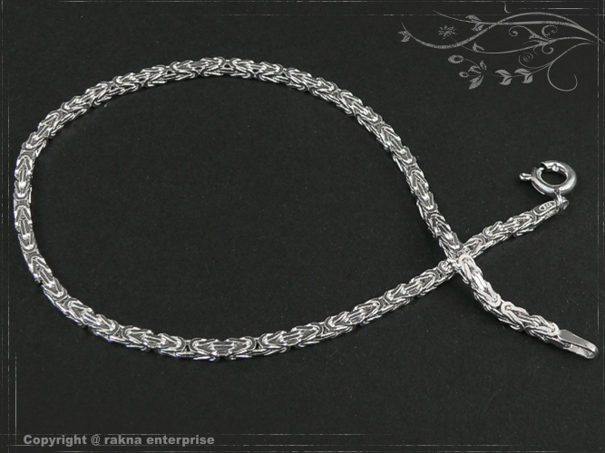 Byzantine chain bracelet  B2.0L16 solid 925 Sterling Silver