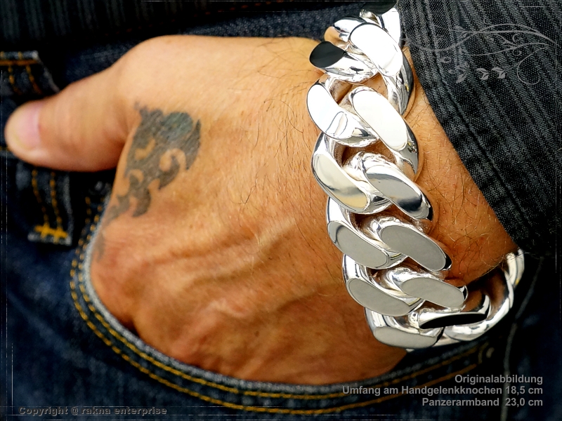 Curb Chain Bracelet Extra Breadth B28.0L30 solid 925 Sterling Silver