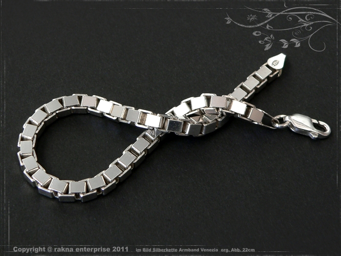 Silver Chain bracelet Venezia B4.5L17 solid 925 Sterling Silver