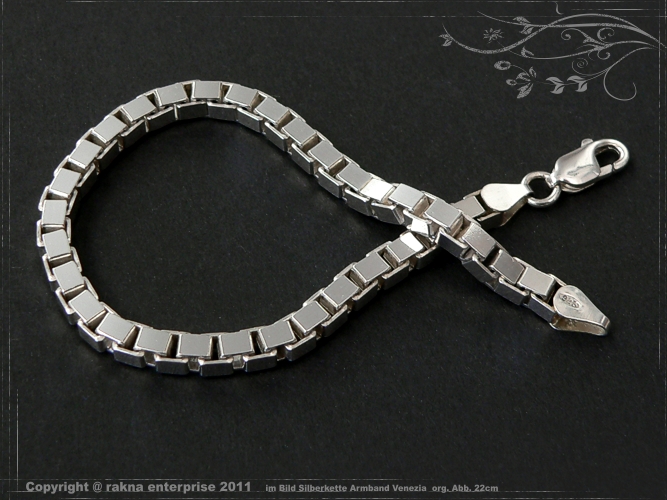 Silver Chain bracelet Venezia B4.5L19 solid 925 Sterling Silver