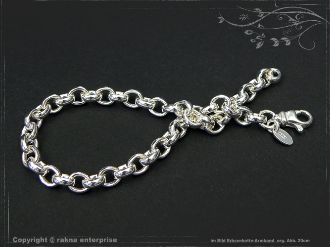 Silberkette Erbsenkette Armband B5.5L17 massiv 925 Sterling Silber