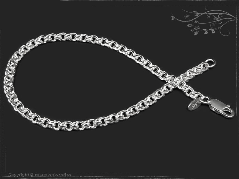 Garibaldi Curb Chain bracelet B3.6L17 solid 925 Sterling Silver