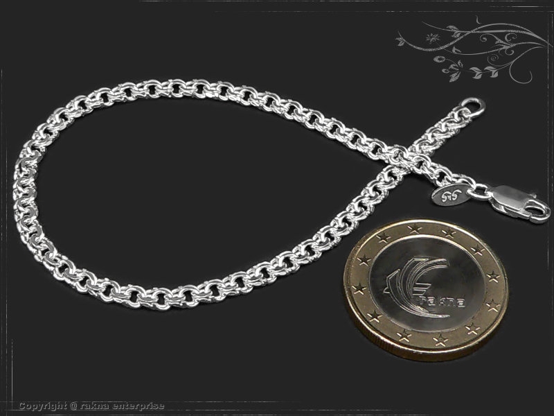 Garibaldi Curb Chain bracelet B3.6L18 solid 925 Sterling Silver