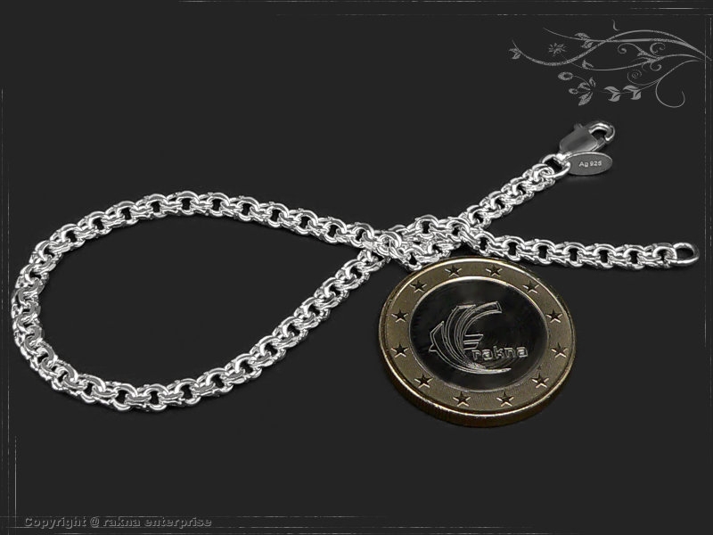 Garibaldi Curb Chain bracelet B3.6L19 solid 925 Sterling Silver