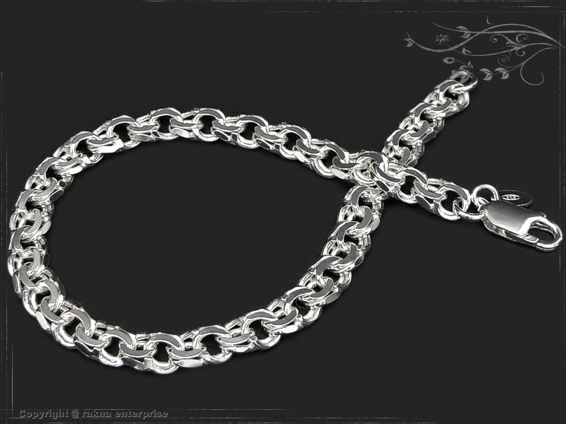 Garibaldi Curb Chain bracelet B7.0L17 solid 925 Sterling Silver