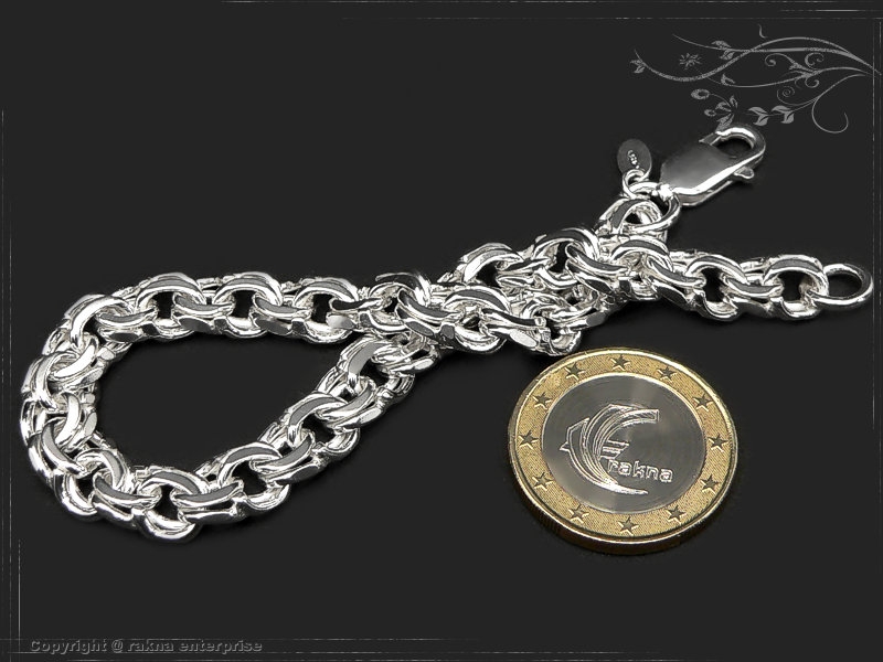 Garibaldi Curb Chain bracelet B8.5L19 solid 925 Sterling Silver