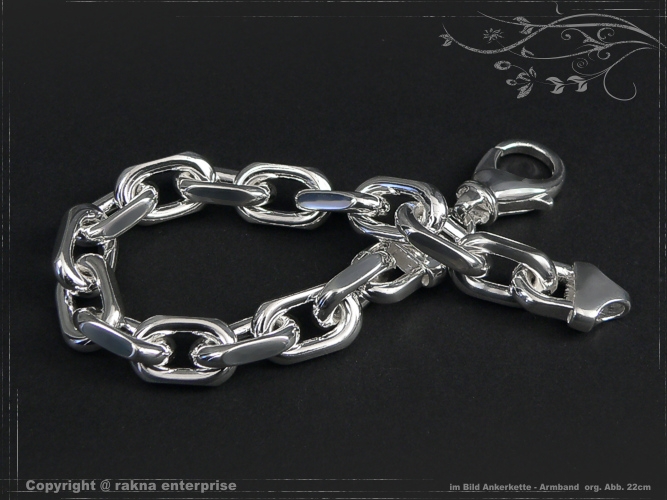 anchor chain Bracelets B10.0L20 solid 925 Sterling Silver