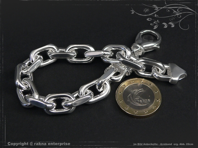 anchor chain Bracelets B10.0L21 solid 925 Sterling Silver