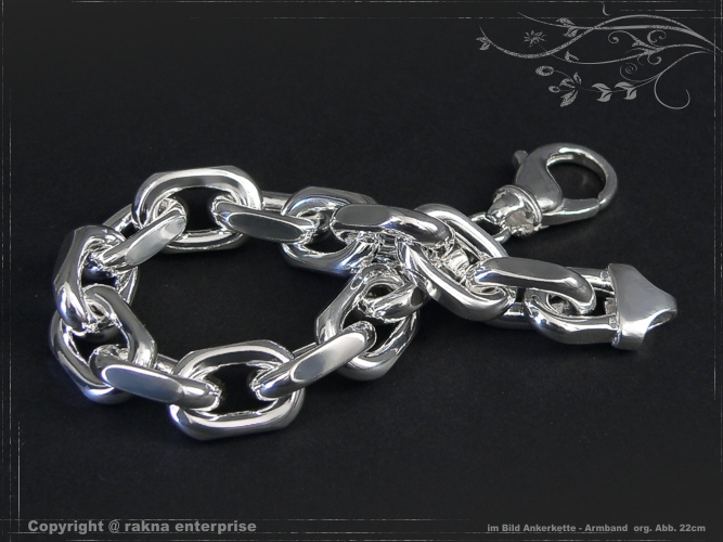 anchor chain Bracelets B12.0L23 solid 925 Sterling Silver