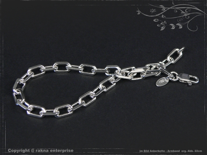 anchor chain Bracelets B5.5L21 solid 925 Sterling Silver