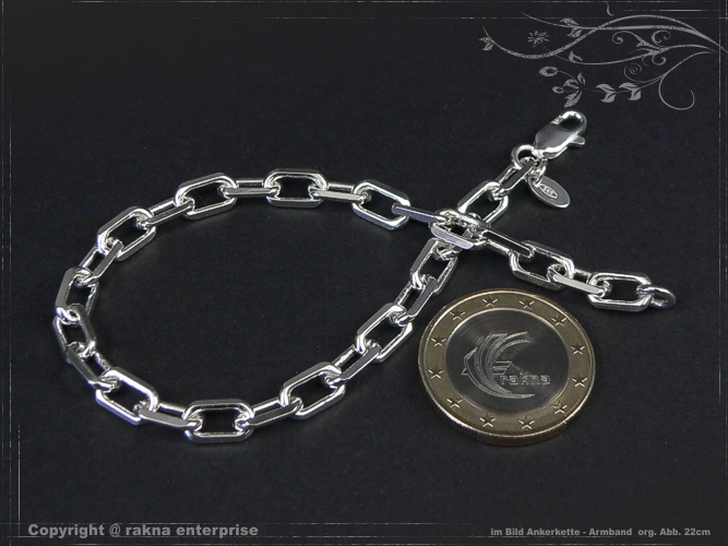 Ankerkette Armband B5.5L17 massiv 925 Sterling Silber