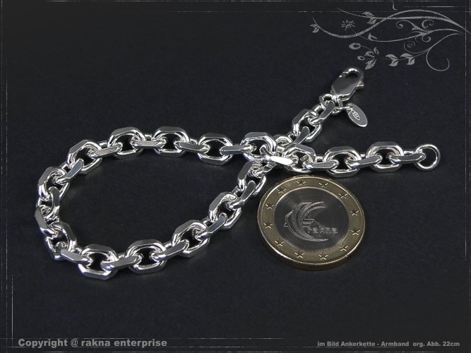 Ankerkette Armband B6.5L17 massiv 925 Sterling Silber