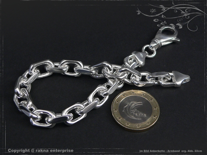 Ankerkette Armband B8.0L20 massiv 925 Sterling Silber