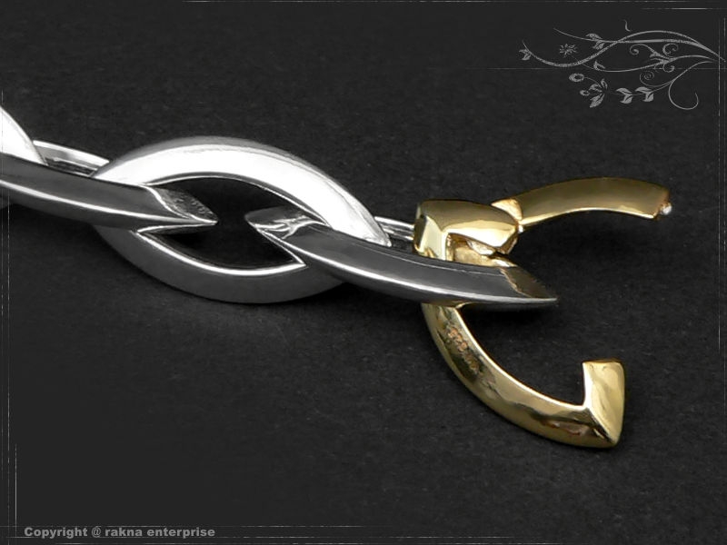 Anchor Chain Bracelet :: Navette B10.2mm-L21cm solid 925 Sterling Silver