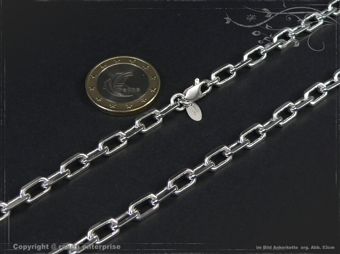 anchor chain B5.5L45 solid 925 Sterling Silver