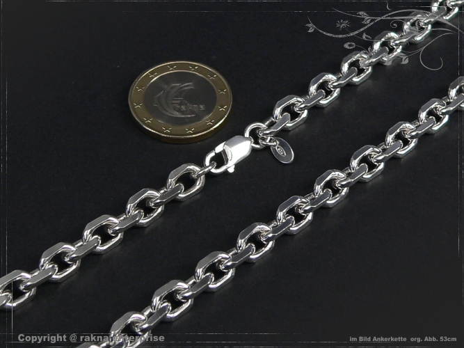anchor chain B6.5L45 solid 925 Sterling Silver
