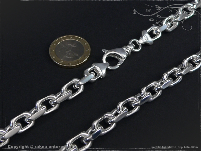 anchor chain B8.0L45 solid 925 Sterling Silver