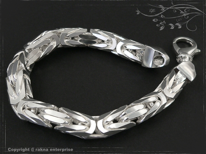 Byzantine chain bracelet  B10.0L23 solid 925 Sterling Silver