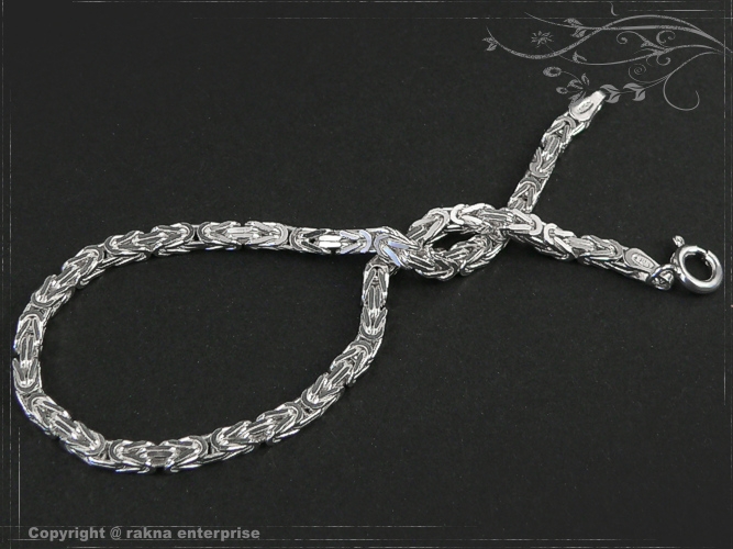 Byzantine chain bracelet  B2.5L17 solid 925 Sterling Silver