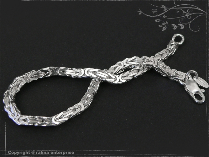 Byzantine chain bracelet  B3.5L18 solid 925 Sterling Silver