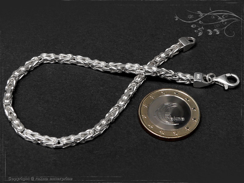 Byzantine chain bracelet  B3.0L20 solid 925 Sterling Silver