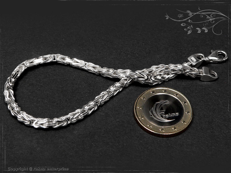 Byzantine chain bracelet  B3.0L21 solid 925 Sterling Silver