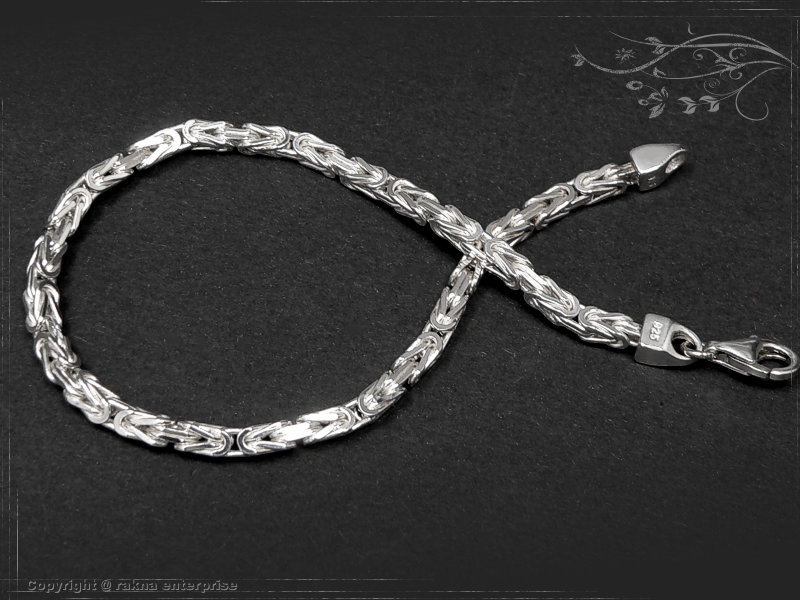 Byzantine chain bracelet  B3.0L19 solid 925 Sterling Silver