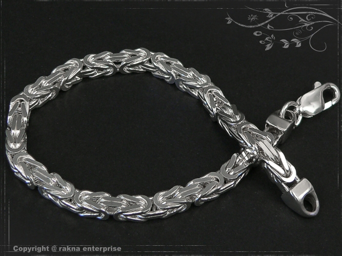 Byzantine chain bracelet  B4.5L17 solid 925 Sterling Silver