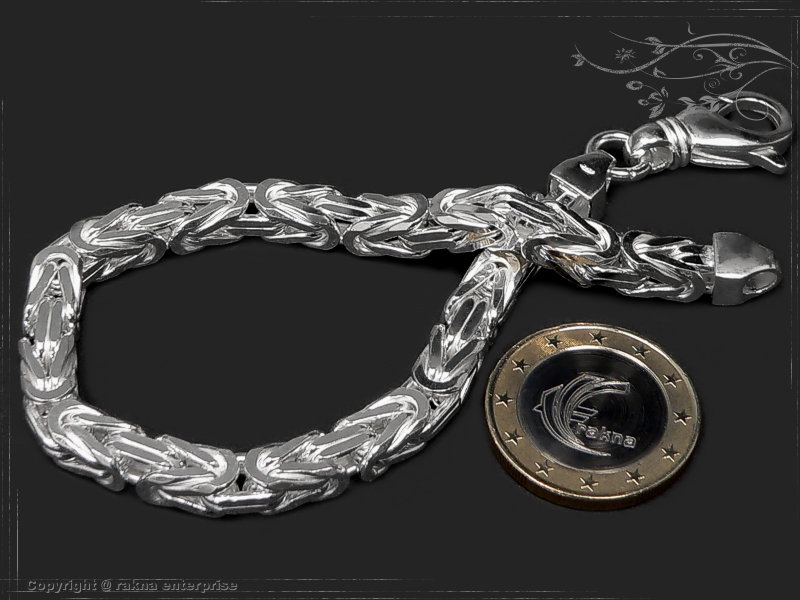 Byzantine chain bracelet  B6.0L18 solid 925 Sterling Silver
