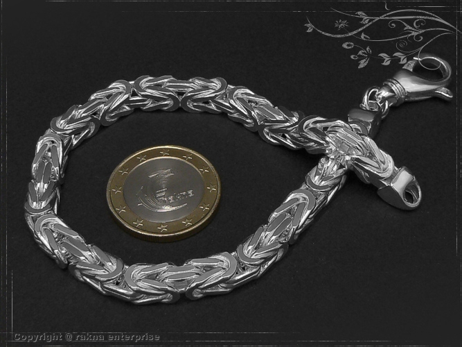 Byzantine chain bracelet  B6.0L20 solid 925 Sterling Silver