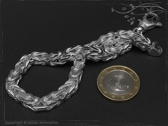 6mm Silber massiv Armband 925 18 cm Königskette