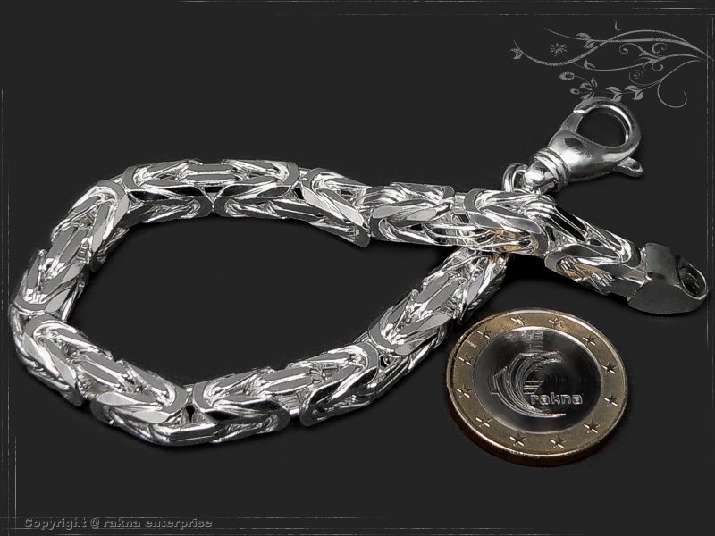 Byzantine chain bracelet  B7.0L22 solid 925 Sterling Silver