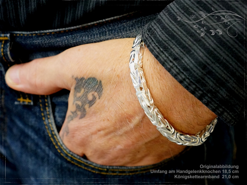 Silber! 925 7mm Armband massiv Königskette 22 cm