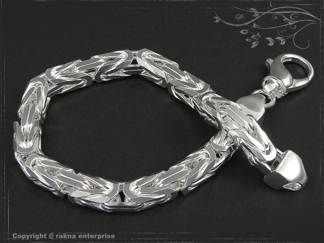 Byzantine chain bracelet  B8.0L24 solid 925 Sterling Silver