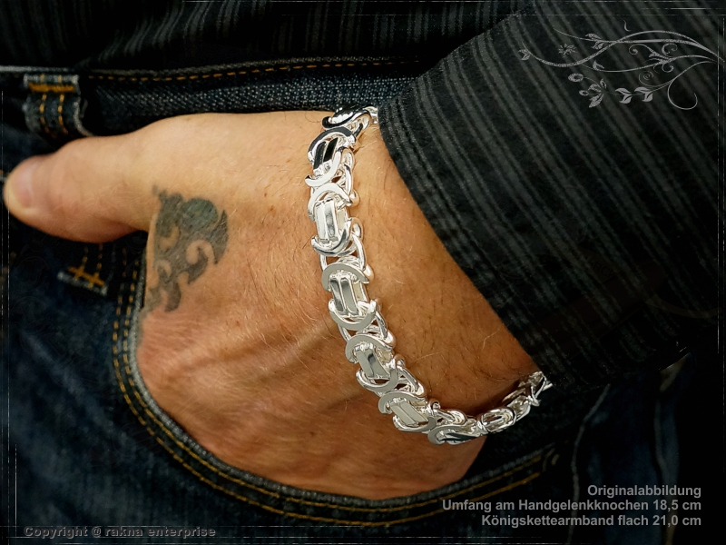 Byzantine chain bracelet B11.0L20 solid 925 Sterling Silver