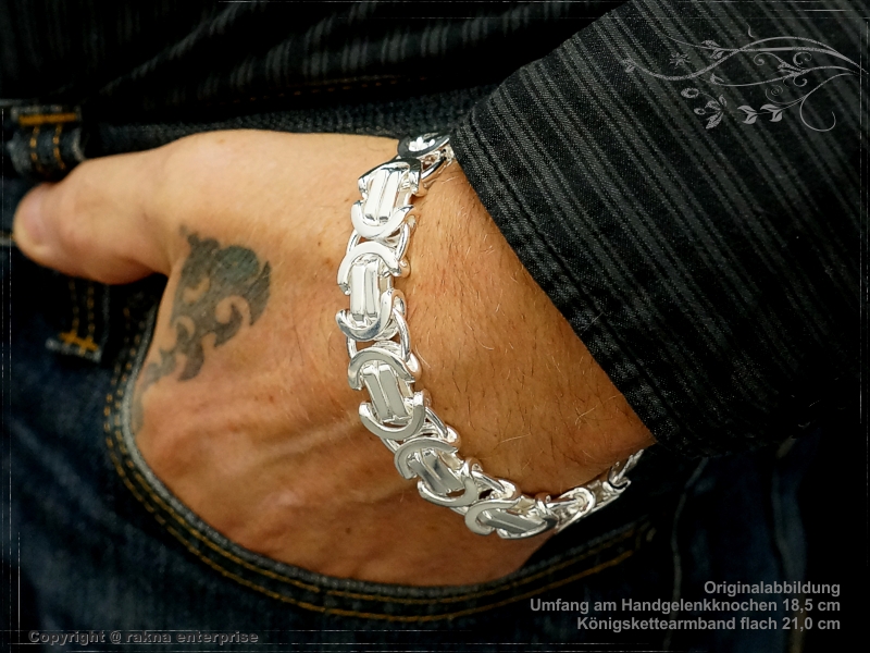Byzantine chain bracelet B14.0L21 solid 925 Sterling Silver