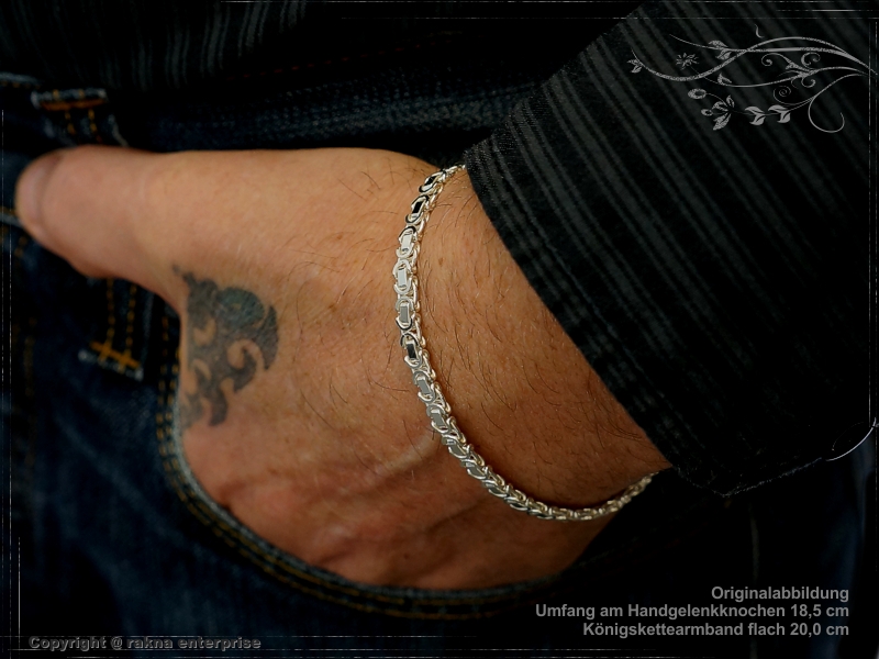 Byzantine chain bracelet B4.6L19 solid 925 Sterling Silver
