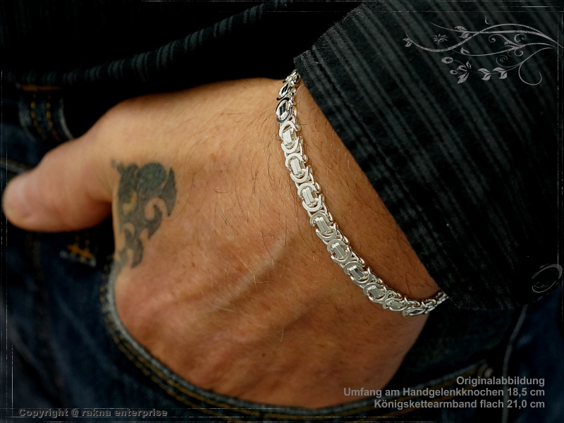 Byzantine chain bracelet B6.0L19 solid 925 Sterling Silver