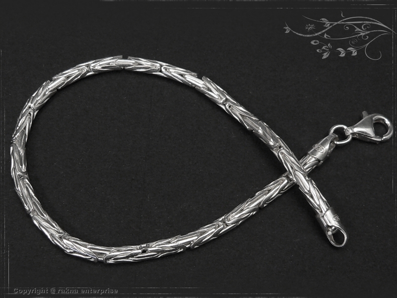 Byzantine chain Bracelet Round B3.0L17 solid 925 Sterling Silver