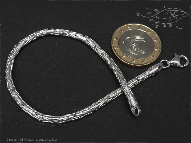 Byzantine chain Bracelet Round B3.0L21 solid 925 Sterling Silver
