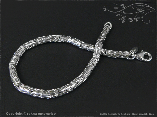 Königskette Armband Rund B4.0L20 massiv 925 Sterling Silber