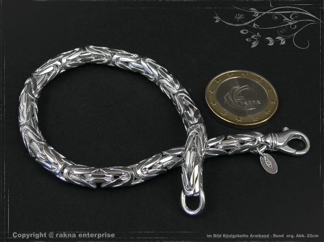 Königskette Armband Rund B6.0L18 massiv 925 Sterling Silber