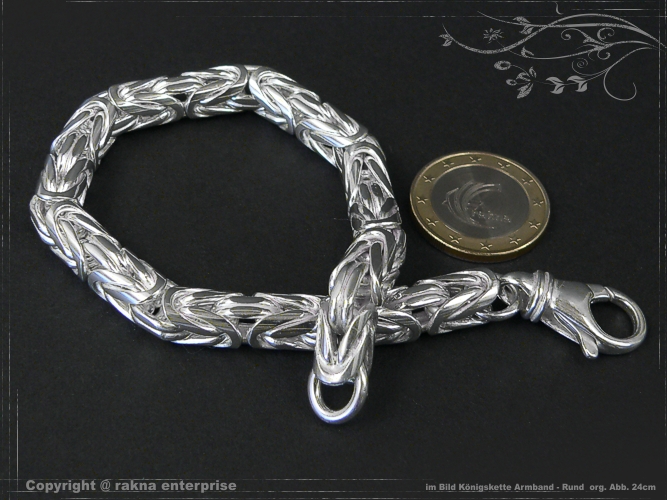 Königskette Armband Rund B8.0L20 massiv 925 Sterling Silber