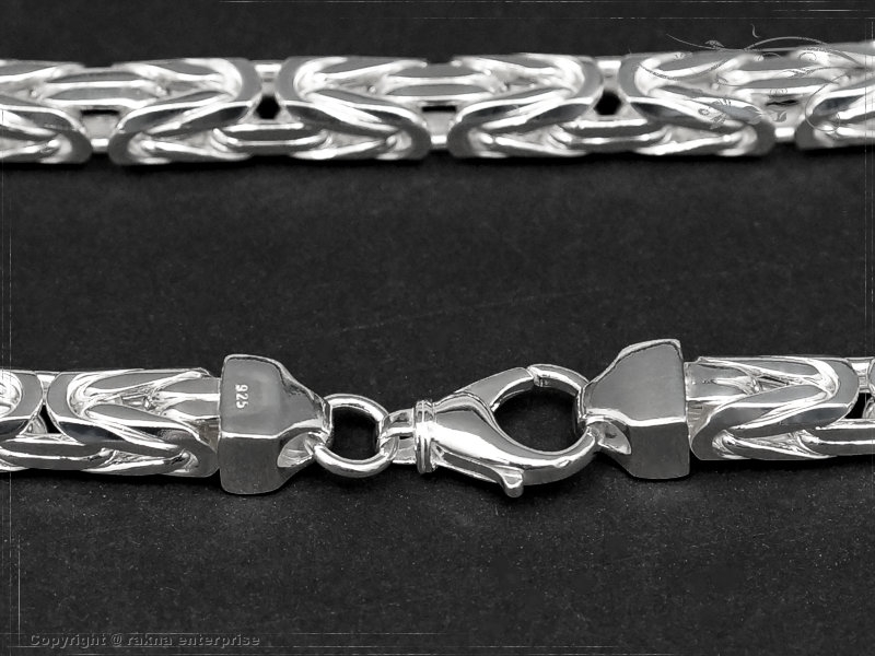 925er Sterling Silber Plattenkette Armband 10 mm Königs Steigbügelket