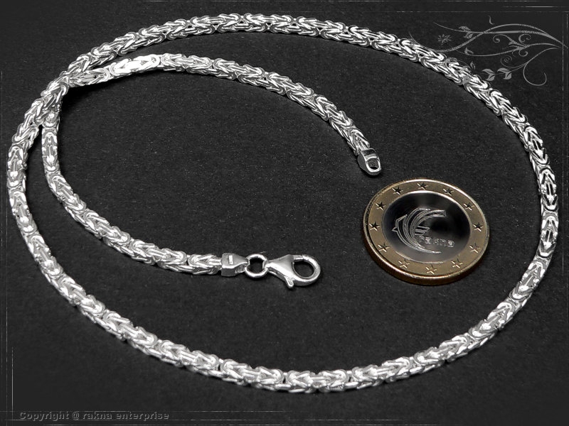 Byzantine chain B3.0L110 solid 925 Sterling Silver