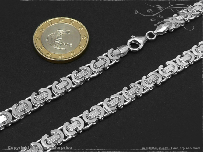 Königskette Flach B6.0L45 massiv 925 Sterling Silber