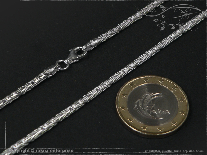 Byzantine chain Round B2.3L40 solid 925 Sterling Silver